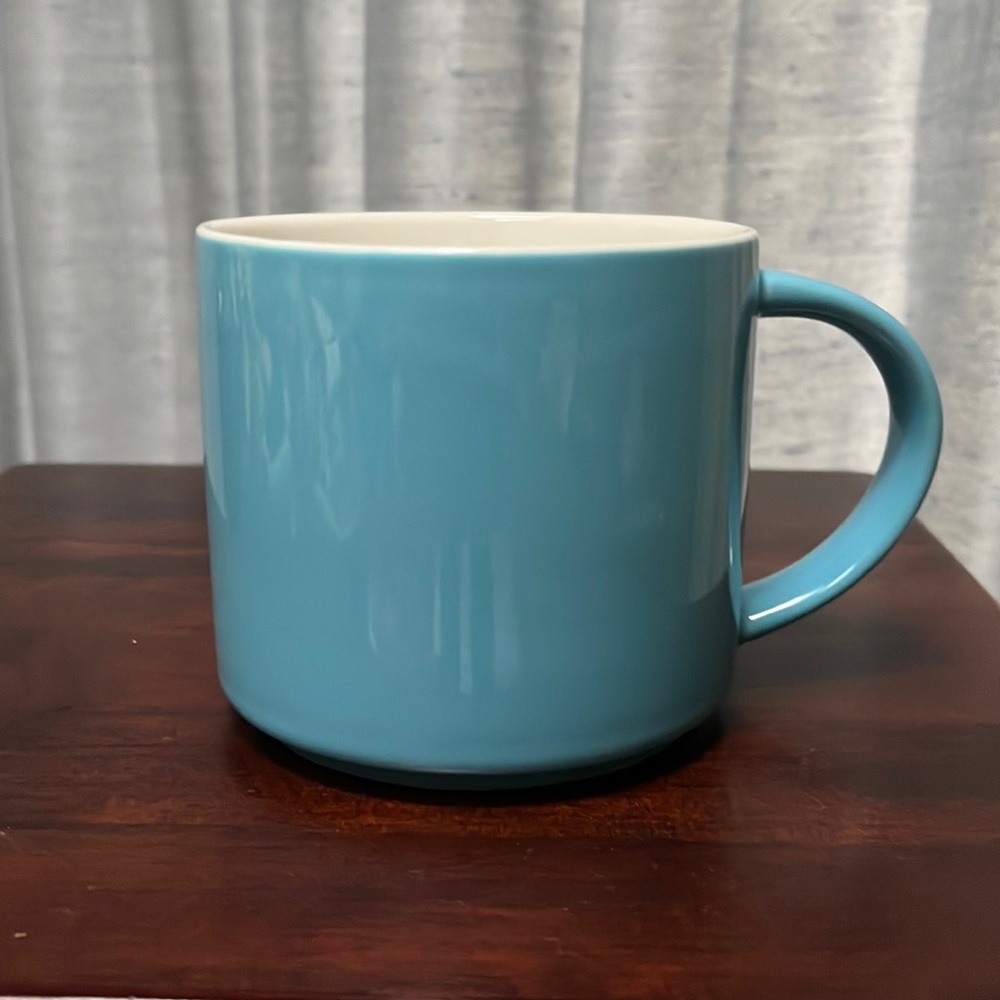 Starbucks Mug 14 oz. Aqua blue with White Interior, Stackable 2013